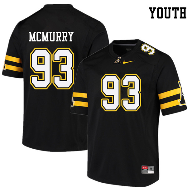 Youth #93 Elias McMurry Appalachian State Mountaineers College Football Jerseys Sale-Black - Click Image to Close